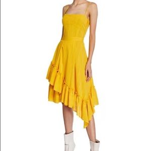 DEREK LAM 10 CROSBY
Square-neck CamiDress With Asymmetric Ruffle Hem In Marigold